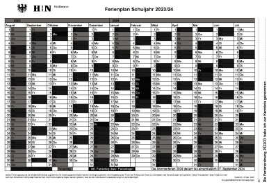 Ferienplan 2023/24