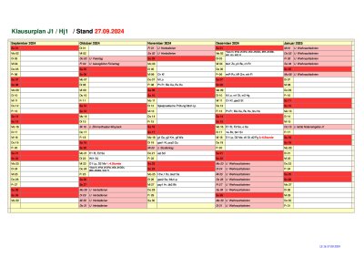 Klausurenplan J1 Hj1