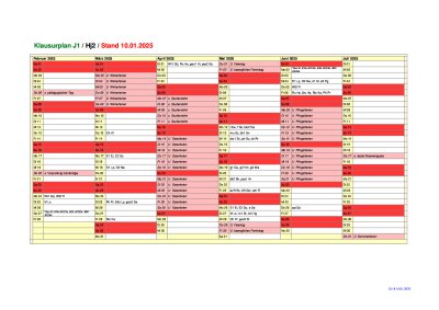 Klausurenplan J1 Hj2