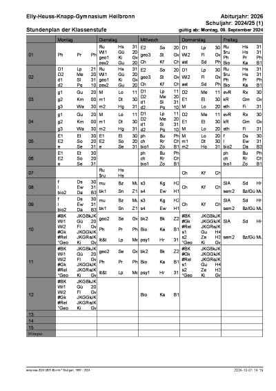 Stundenplan J1